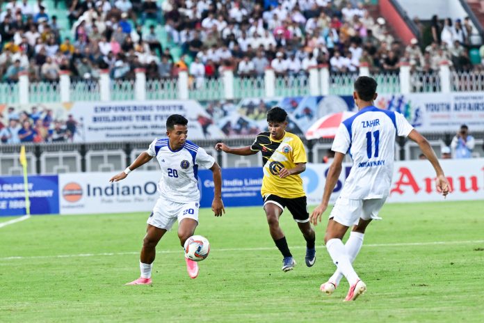 during the 08 match of Group D at the 135th Durand Cup 2026 , between FC RAENGDAI VS NDIAN NAVY FT at Khuman Lampak Main Stadium in IMPHAL .