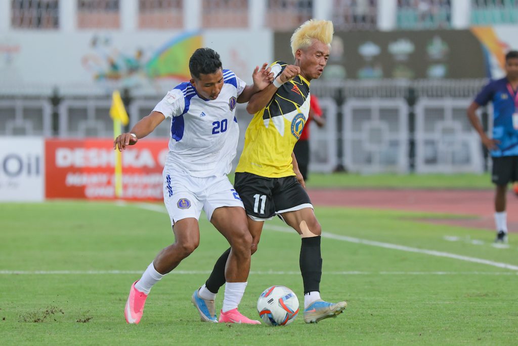 during the 08 match of Group D at the 135th Durand Cup 2026 , between FC RAENGDAI VS NDIAN NAVY FT at Khuman Lampak Main Stadium in IMPHAL .