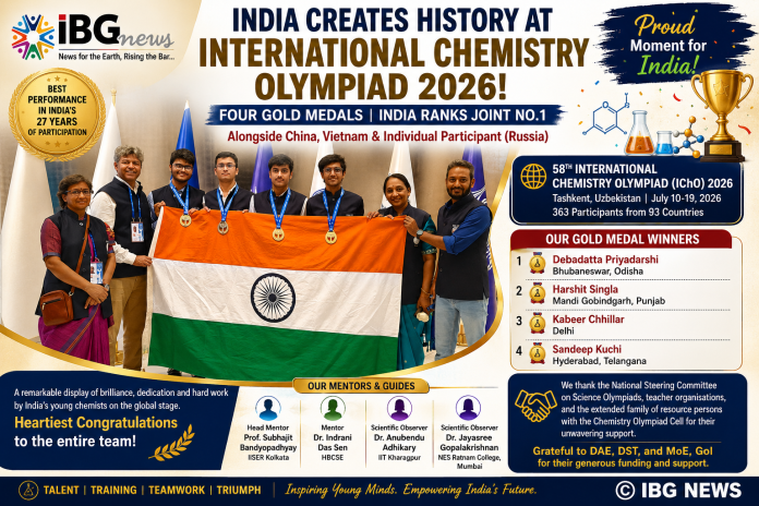 India Creates History at International Chemistry Olympiad 2026 with Four Gold Medals
