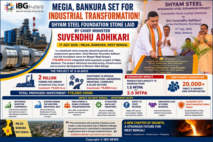 Shyam Steel Launches ₹15,000 Crore Mega Expansion at Mejia - A great start for Bengal under CM Suvendu Adhikari