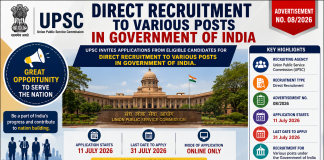 UPSC Opens Direct Recruitment Drive for Multiple Government of India Posts UPSC JOB