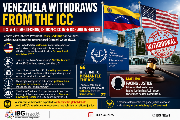 Venezuela Announces Withdrawal from ICC; U.S. Welcomes Move