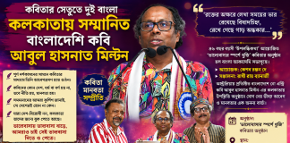 বাংলার দুই প্রান্তকে যুক্ত করল কবিতা: কলকাতায় সম্মানিত বাংলাদেশি কবি আবুল হাসনাৎ মিল্টন বাংলার দুই প্রান্তকে যুক্ত করল কবিতা: কলকাতায় সম্মানিত বাংলাদেশি কবি আবুল হাসনাৎ মিল্টন
