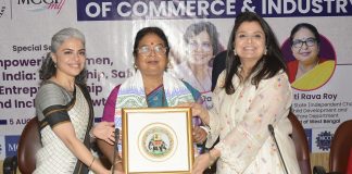 West Bengal Minister Calls for Stronger Public–Industry Partnership to Accelerate Women’s Empowerment Shruti Jhajharia, Co-Chairperson, MCCI Ladies Forum and Jaspreet Kaur, Member, MCCI Ladies Forum & Director, JIS Group presenting a memento to Malati Rava Roy, Hon'ble Minister of Women & Child Development, Govt. of West Bengal at MCCI & MLF Special Session on "Empowering Women, Enabling India: Leadership, Safety, Entrepreneurship & Inclusive Growth" on 5 August 2026 at MCCI Conference Hall.
