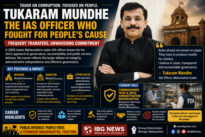 Tukaram Mundhe: An IAS Officer Known for Tough Administration, Public Accountability and a Career Marked by Frequent Transfers Tukaram Mundhe: An IAS Officer Known for Tough Administration, Public Accountability and a Career Marked by Frequent Transfers