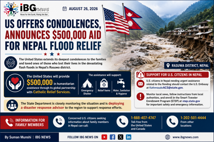 US Offers Condolences, Announces $500,000 Aid for Nepal Flood Relief