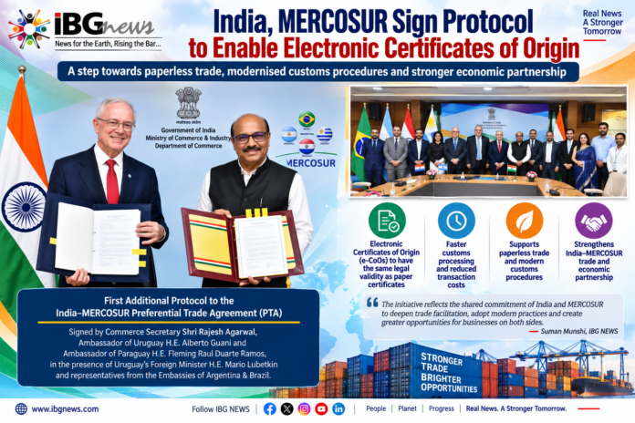 India, MERCOSUR Sign Protocol to Enable Electronic Certificates of Origin, Advancing Paperless Trade