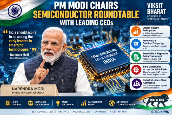 PM Modi Chairs Semiconductor Roundtable, Calls for Greater Industry Participation in India’s Next Phase of Growth
