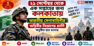 ২১ সেপ্টেম্বর থেকে এক সপ্তাহের জন্য কলকাতায় ভারতীয় সেনাবাহিনীর অগ্নিবীর নিয়োগের র্যালি অনুষ্ঠিত হতে চলেছে ২১ সেপ্টেম্বর থেকে এক সপ্তাহের জন্য কলকাতায় ভারতীয় সেনাবাহিনীর অগ্নিবীর নিয়োগের র্যালি অনুষ্ঠিত হতে চলেছে