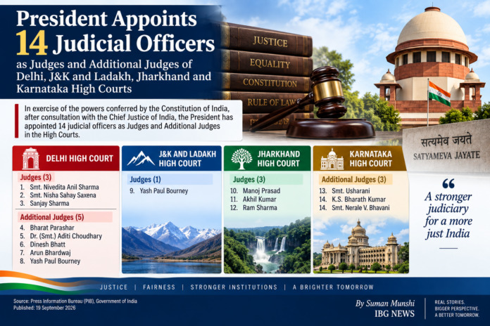 President Appoints 14 Judicial Officers as Judges and Additional Judges Across Four High Courts President Appoints 14 Judicial Officers as Judges and Additional Judges Across Four High Courts