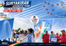 Suryakiran Aerobatic Team Makes Debut Over Meerut, Draws Over One Lakh Spectators Suryakiran Aerobatic Team Makes Debut Over Meerut, Draws Over One Lakh Spectators