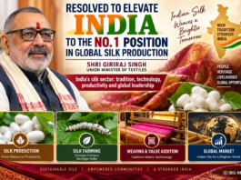 Resolved to elevate India to the No. 1 position in global silk production: Shri Giriraj Singh, Union Minister of Textiles Resolved to elevate India to the No. 1 position in global silk production: Shri Giriraj Singh, Union Minister of Textiles