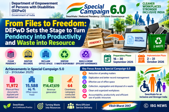 DEPwD Prepares for Special Campaign 6.0 with Focus on Pendency Reduction, Digital Records and E-Waste Management