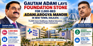 Adani Arogya Mandir Takes Shape in New Town as Gautam Adani Lays Foundation Stone for 2,000-Bed Healthcare Project Adani Arogya Mandir Takes Shape in New Town as Gautam Adani Lays Foundation Stone for 2,000-Bed Healthcare Project