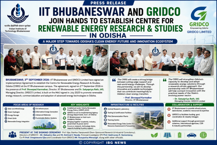 IIT Bhubaneswar and GRIDCO Join Hands to Advance Renewable Energy Research in Odisha IIT Bhubaneswar and GRIDCO Join Hands to Advance Renewable Energy Research in Odisha