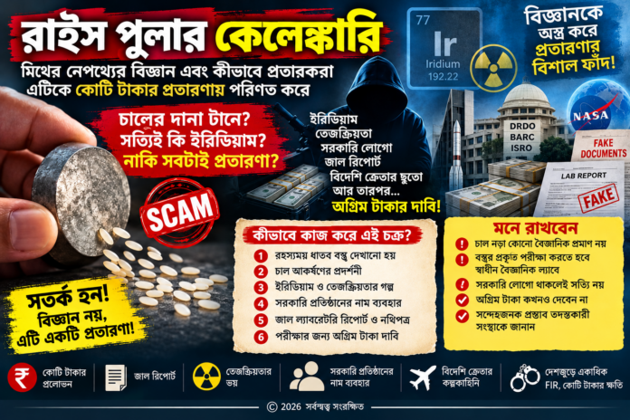 রাইস পুলার কেলেঙ্কারি: মিথের নেপথ্যের বিজ্ঞান এবং কীভাবে প্রতারকরা এটিকে কোটি টাকার প্রতারণায় পরিণত করে রাইস পুলার কেলেঙ্কারি: মিথের নেপথ্যের বিজ্ঞান এবং কীভাবে প্রতারকরা এটিকে কোটি টাকার প্রতারণায় পরিণত করে