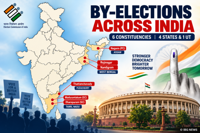 ECI Announces Bye-Elections for Six Constituencies Across Tamil Nadu, Puducherry, West Bengal and Assam ECI Announces Bye-Elections for Six Constituencies Across Tamil Nadu, Puducherry, West Bengal and Assam