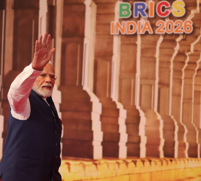 PM arrives for the 18th BRICS Summit at the Bharat Mandapam, in New Delhi on September 13, 2026.
