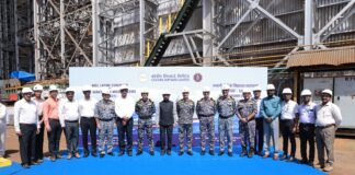KEEL LAYING OF FIRST NEXT GENERATION MISSILE VESSEL (NGMV) FOR INDIAN NAVY AT COCHIN SHIPYARD LIMITED, KOCHI KEEL LAYING OF FIRST NEXT GENERATION MISSILE VESSEL (NGMV) FOR INDIAN NAVY AT COCHIN SHIPYARD LIMITED, KOCHI
