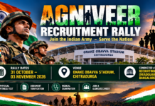 AGNIVEER RECRUITMENT RALLY AT ONAKE OBAVVA STADIUM, CHITRADURGA FROM 31 OCTOBER TO 03 NOVEMBER 2026 AGNIVEER RECRUITMENT RALLY AT ONAKE OBAVVA STADIUM, CHITRADURGA FROM 31 OCTOBER TO 03 NOVEMBER 2026 BY RECRUITING OFFICE (HEADQUARTER), BANGALORE.