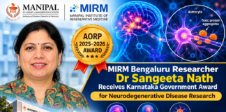 Karnataka Government Honours MIRM Bengaluru Researcher Dr Sangeeta Nath for Work on Alzheimer’s and Parkinson’s Diseases Karnataka Government Honours MIRM Bengaluru Researcher Dr Sangeeta Nath for Work on Alzheimer’s and Parkinson’s Diseases