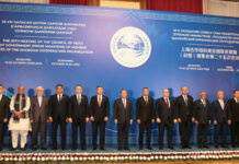 25th SCO Council of Heads of Government Meeting: Raksha Mantri calls for unified action to dismantle the entire ecosystem of terrorism The Union Minister for Defence, Shri Rajnath Singh in a group photograph during the 25th Meeting of the Council of Heads of Government (CHG) of SCO in Dushanbe, Tajikistan on October 20, 2026.
