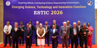 PM inaugurates Emerging Science, Technology and Innovation Conclave 2026 PM in a group photograph during the inauguration of the Emerging Science, Technology and Innovation Conclave, 2026 at Bharat Mandapam, in New Delhi, on October 27, 2026.