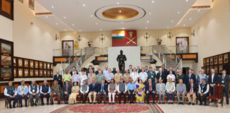 Raksha Rajya Mantri Highlights Role of Self-Reliant Defence Ecosystem while Inaugurating VISV-2026 The Minister of State for Defence, Shri Sanjay Seth in a group photograph during inauguration of the DRDO outreach program VISV-2026 (Vision, Innovation, Synergy, Values) at Manekshaw Centre, in New Delhi on October 30, 2026.