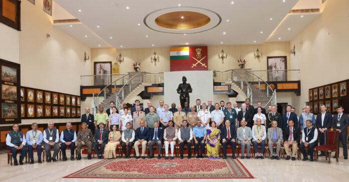 The Minister of State for Defence, Shri Sanjay Seth in a group photograph during inauguration of the DRDO outreach program VISV-2026 (Vision, Innovation, Synergy, Values) at Manekshaw Centre, in New Delhi on October 30, 2026.