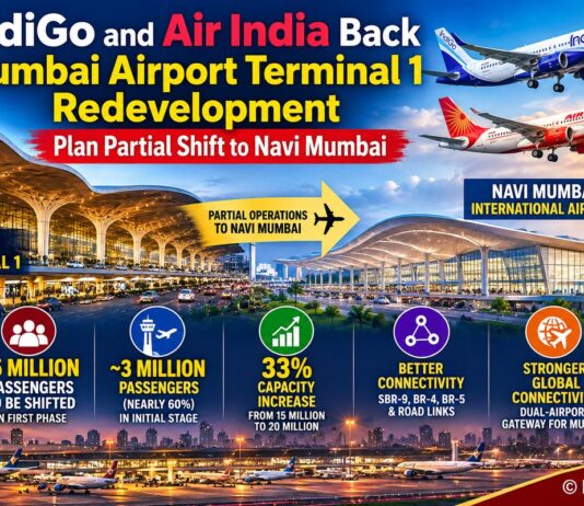 IndiGo and Air India Back Mumbai Airport Terminal 1 Redevelopment, Plan Partial Shift to Navi Mumbai IndiGo and Air India Back Mumbai Airport Terminal 1 Redevelopment, Plan Partial Shift to Navi Mumbai