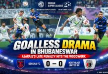 Ajaraie’s Late Penalty Miss Denies NorthEast United Victory Against Odisha FC Ajaraie’s Late Penalty Miss Denies NorthEast United Victory Against Odisha FC