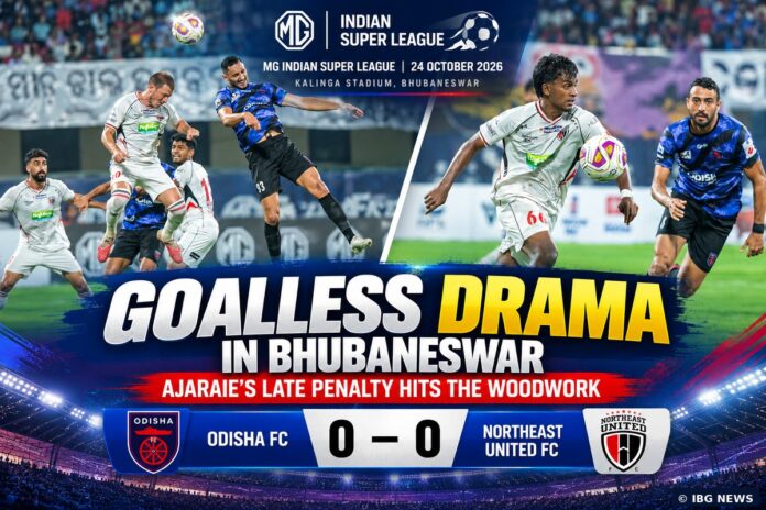 Ajaraie’s Late Penalty Miss Denies NorthEast United Victory Against Odisha FC
