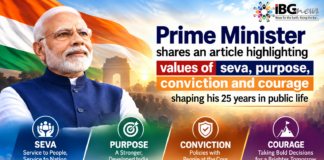 Prime Minister shares an article highlighting values of seva, purpose, conviction and courage shaping his 25 years in public life Prime Minister shares an article highlighting values of seva, purpose, conviction and courage shaping his 25 years in public life