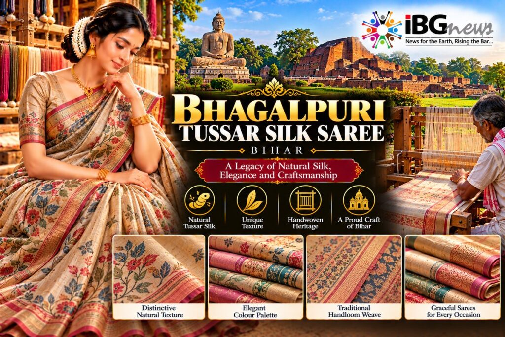 Bhagalpuri Tussar Silk Saree — Bihar
