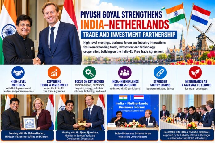 Piyush Goyal Strengthens India–Netherlands Trade and Investment Partnership